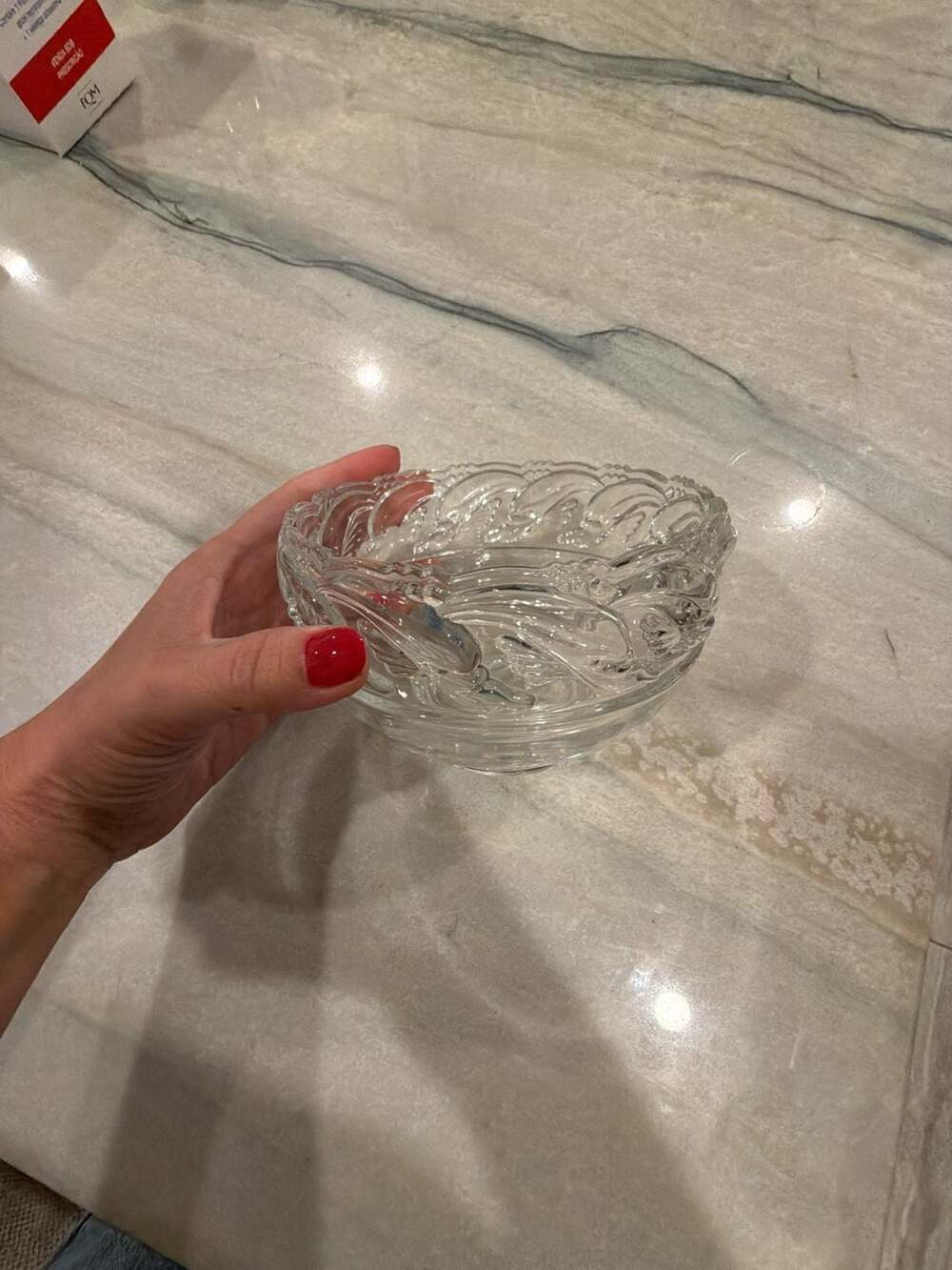 Tiffany & Co. Crystal Dolphin Pattern Scalloped Bowl